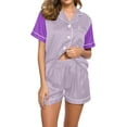 thumbnail image 2 of Njoeus Two Piece Sets for Women, Women Pajama Sets Pajamas Set for Womens 2 Piece Short Sleeve Sleepwear Button Up Nightwear Shorts Soft Pjs Sets S-Xxl Tunic Matching Set On Clearance, 2 of 4