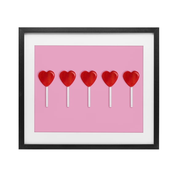 Stupell Industries Valentine's Heart Pops Black Framed Print Under Glass, design by LISH Creative