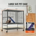 thumbnail image 2 of KFFKFF 39" Rolling Metal Ferret Cage, Spacious 2-Tier Small Animal Habitat with Ramps & Tray, Easy Assembly for Rats, Hamsters, Guinea Pigs, Chinchillas, Squirrels, Hedgehogs, and Rabbits, 2 of 9