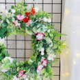thumbnail image 3 of 2025 Artificial Spring Wreath, Decorative Floral Wreath for Party Office Restaurant, Quality Silk Flowers Rattan Ring Green Leaves, Summer Door Decor, 3 of 5