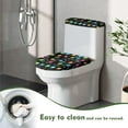 thumbnail image 4 of Renewold Comfortable Toilet Tank Cover Toilet Christmas Dust Cover Set of 2 Colorful Lights Snowflake Toilet Lid Cover Round for Bathroom Elongated Lid Cover, 4 of 6