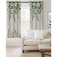 thumbnail image 2 of Sage Green Eucalyptus Blackout Curtains 72 Inches Long, Farmhouse Weeping Leaves Linen Thermal Insulated Black Out Curtains, Darkening Window Curtain Drapes for Bedroom Living Room 52"x72" 2 Panels, 2 of 9