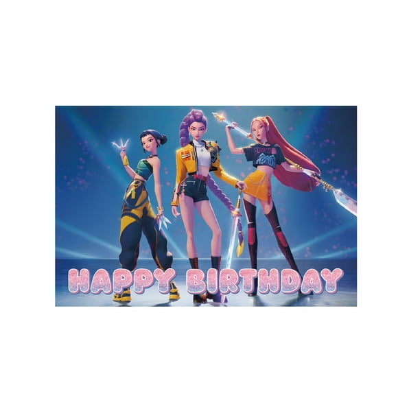 Kpop Demon Hunters Birthday Party Supplies,KPop Demon Hunters Birthday Party Supplies 1 Background cloth
