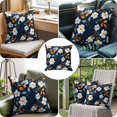 thumbnail image 6 of Spring White Flowers Throw Pillow Cover Retro Pastoral Style Cotton Linen Cushion Cover Throw Pillow Case with Invisible Zipper for Couch Sofa Bed Chair Car 24x24 Inch, 6 of 9