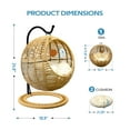 thumbnail image 6 of TY Arts & Culture Large Cat Bed Outdoor Wicker Hammock Chair with Metal Stand, Cotton Cushion & Teasing Ball, 6 of 12