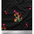 thumbnail image 1 of Soimoi Rayon Fabric Dot,Leaves & Periwinkle Floral Print Fabric by The Yard 56 Inch Wide, 1 of 3