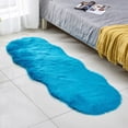 thumbnail image 4 of Cateissary Alfombra de fibra acrílica para dormitorio, sofá para sala de estar, alfombra de área cálida, puerta decorativa, alfombrilla de Decoración del hogar Azul oscuro, 4 of 6