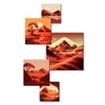 thumbnail image 3 of Designart "Full Moon Over Terra Cotta Mountains I" Landscape Mountains Metal Wall Art Set, 3 of 5