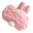 thumbnail image 3 of Rabbit Ear Tissue Box Plush Napkin Storage Container Convenient Paper Towel Organizer for Home Bar Office (Pink Rectang, 3 of 8