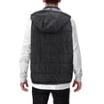 thumbnail image 2 of Men's Quilted Puffer Packable Fleece Lined Zipper Vest With Removable Hood (Black, Medium), 2 of 4