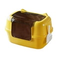 thumbnail image 1 of koolsoo Enclosed Cat Litter Box Portable Hooded Cat Toilet for Terrace Bathroom Home Yellow, 1 of 9