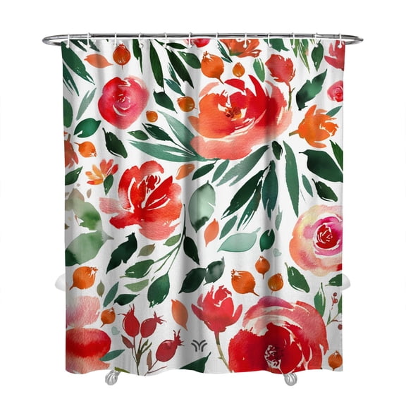 Waterproof Pioneer Shower Curtain 72x84 Inch Polyester Unique Cute Floral Shower Curtain for Bathroom Hotel Home Decor with 12 Plastic Hooks