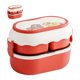 thumbnail image 4 of Lonchera Bento portátil de 2 niveles y 3 compartimentos, gran capacidad, apta para microondas, color rojo, 4 of 12