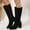 Black, variant on Womens Knee High Boots, Pointed Toe Suede Leather High Chunky Heels Fall Winter Dress Tall Boots Brown US7.5