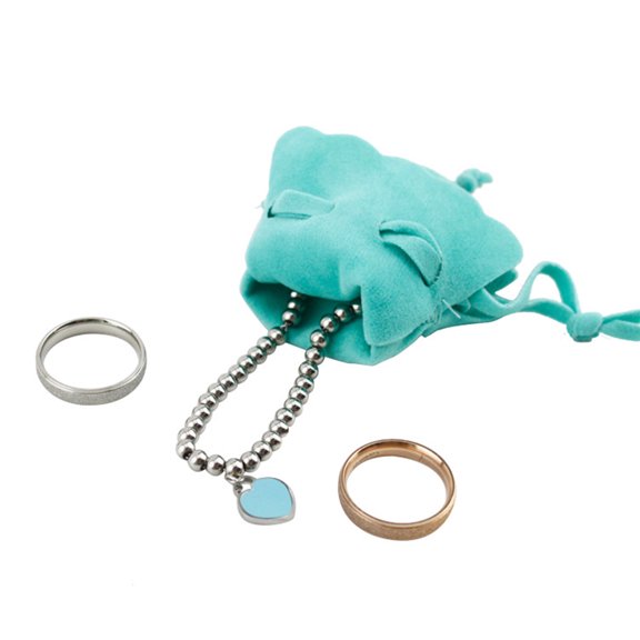 PENIKOKO Blue Cloth Drawstring Bags for Jewelry Storage Elegant Mini Pouches for Parties 6pcs 7x9