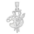 thumbnail image 3 of Golden Fire Solid 925 Sterling Silver Painter's Brushes and Palette Pendant for Women, 3 of 4