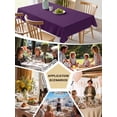 thumbnail image 5 of Pure Dark Purple Table Cloth, Simple Solid Color Waterproof Tablecloth for Rectangle Tables, Reusable Washable Fabric Table Cover for Restaurant Kitchen Dining Tables 60"x120", 5 of 6