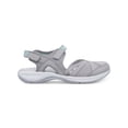 thumbnail image 3 of EASY SPIRIT Womens Gray 1/2" Platform Strappy Adjustable Padded Water Resistant Arch Support Splash Round Toe Wedge Leather Slingback Sandal 8 WW, 3 of 4