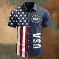 thumbnail image 3 of Casual Button Up Shirts for Men American Flag Printed Short Sleeve 4th Of July Hawaiian Shirts 250 Year American 1776-2026 Patriotic Tops for Memorial Day Independence Day Casual Tee,Blue 4XL, 3 of 4