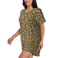 thumbnail image 2 of Wukai Leopard Women's Pajama Set,Short-Sleeve Top and Shorts with Elastic Waistband and Pockets for Loungewear, Yoga, and Casual Wear-4X-Large, 2 of 8