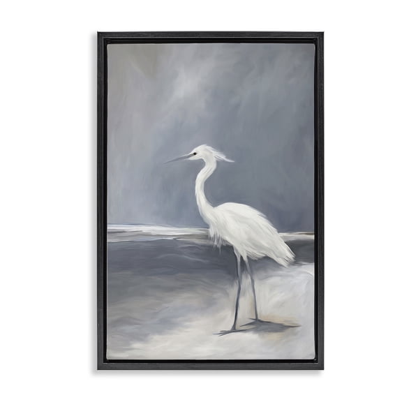Stupell Industries Transitional Kingdom of Herons Bird Black Floating Frame Canvas Art, 17 x 25, by Ramona Murdock