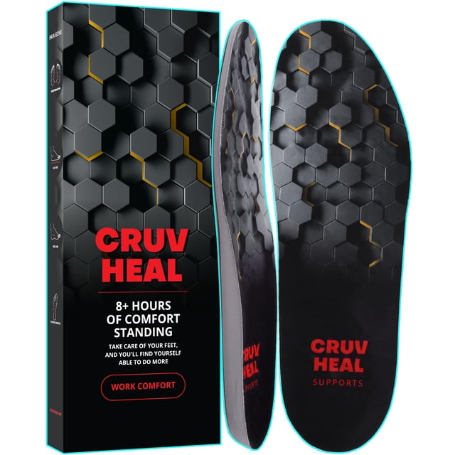 Plantillas ortopédicas CRUVHEAL Work Comfort, antifatiga, negras