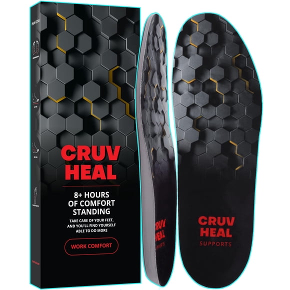 Plantillas ortopédicas CRUVHEAL Work Comfort, antifatiga, negras