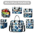 thumbnail image 2 of OBREWU Blue Pioneer Flower Women's Insulated Leakproof Large Lunch Bag, Oxford Cloth, 2 of 7
