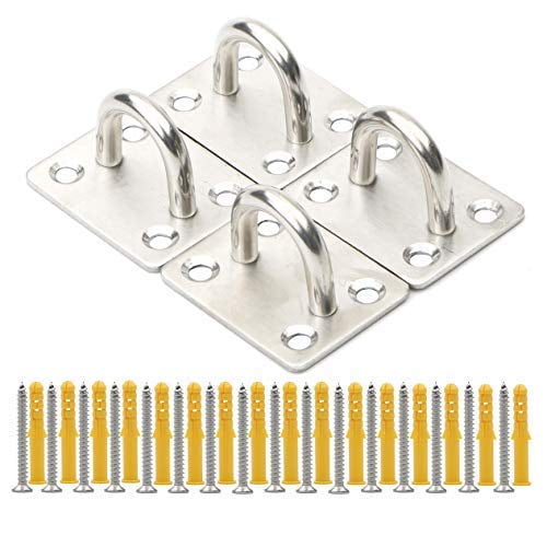 Pxyelec Crochet de Plafond en Acier Inoxydable, Support de Vis Crochet de Plafond, Lot de 4