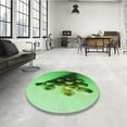 thumbnail image 3 of Ahgly Company Indoor Round Patterned Stoplight Go Green Area Rugs, 4' Round, 3 of 6