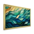 thumbnail image 2 of Designart "Gleaming Ink in Green and Yellow I" Abstract Framed Wall Art Decor - Modern Green Abstract Collages Entryway Framed Wall Art Print, 2 of 6