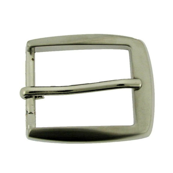 1 ¼ Inches (33 mm) Single Prong Center Bar Pin Belt Buckle Silver Metal
