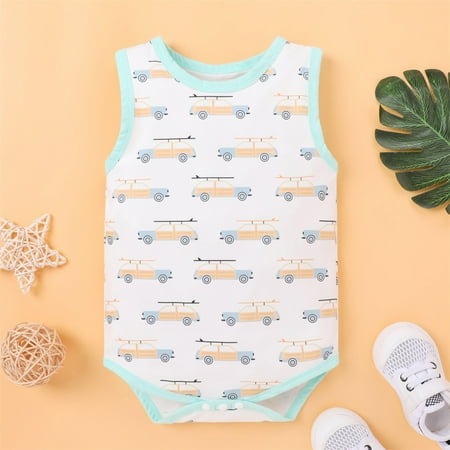 

BTJX Cartoon Baby Letter Boys Sleeveless Romper Girls Clothes Girls Romper&Jumpsuit