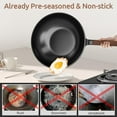 thumbnail image 3 of Carbon Steel Wok - Including Glass Cover and Silicone Spatula, 13-Inch Woks & Stir-Fry Pans for Induction, Electric, Gas Stoves, 3 of 8