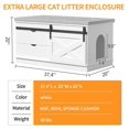 thumbnail image 7 of JTAOT Cat Litter Box Enclosure, 37.4L'' Farmhouse Cat Litter Box Furniture with Sliding Barn Door, Hidden Litter Box Furniture with 2 Drawers, Detachable Soft Cushion, Storage Cabinet Bench, 7 of 7