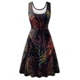 thumbnail image 4 of FcBaudy Robe Sans Manches à Col Rond, Robes d'Été pour Femmes, Robes pour Femmes Mode d'Été pour Dames Robe Longue Imprimée Sans Manches Robe pour Femme, 4 of 5
