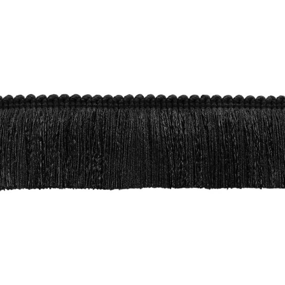2" (5cm) Veranda Collection Shiny Brush Fringe Trim # 0200VB,, Charcoal Black #VNT30 (Jet Black) Sold By The Yard (36"/3 ft/0.9m)