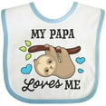 thumbnail image 3 of Inktastic My Papa Loves Me with Sloth and Hearts Boys or Girls Baby Bib, 3 of 4