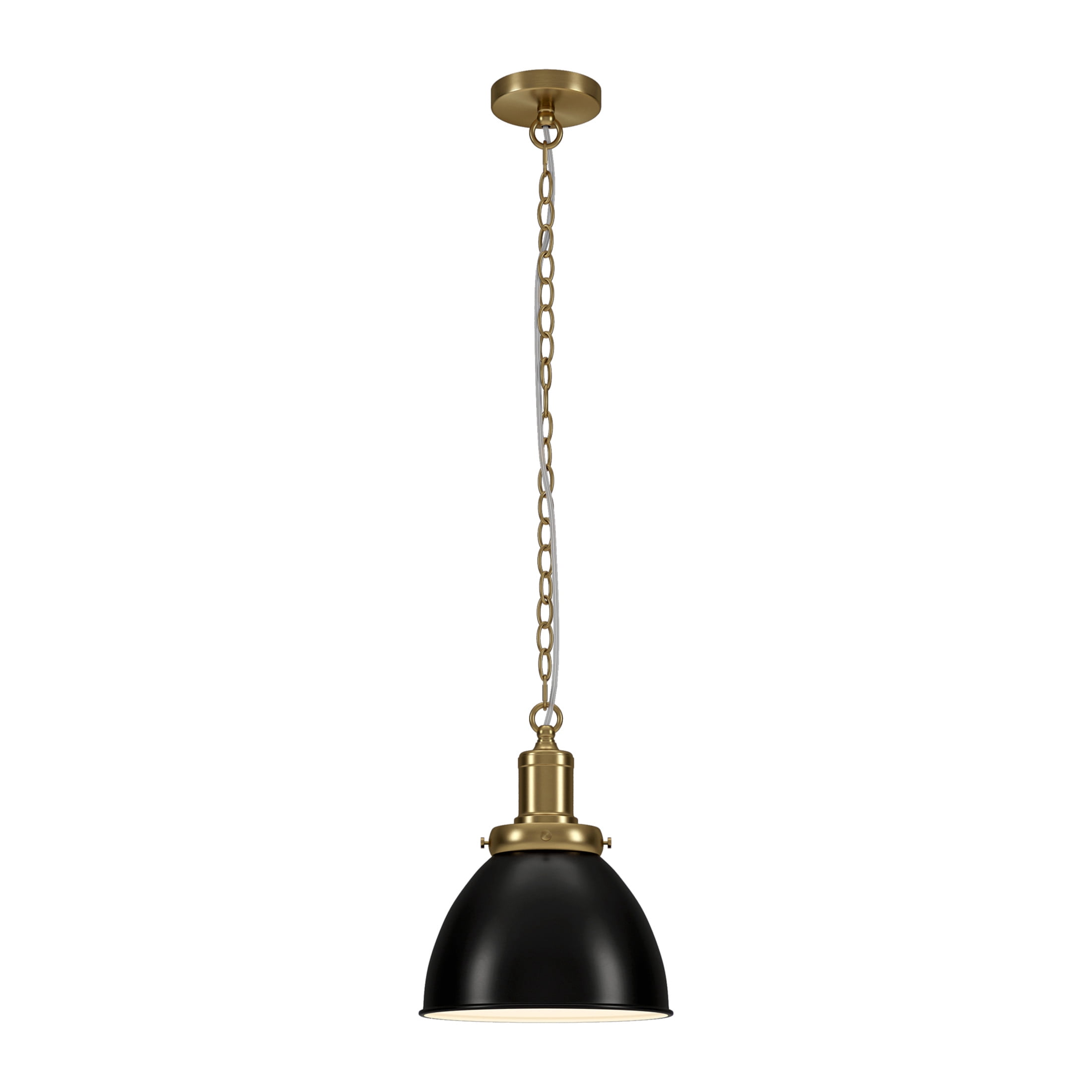 Evelyn&Zoe Industrial 12" Wide Blackened Bronze/Brass Pendant