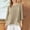 Khaki, variant on Spring Tops For Women Sevevn Women's Linen 3/4 Sleeve Oversized Blouse Casual Loose Fit Round Neck Top with Pockets Blue XL