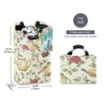 thumbnail image 2 of Yayeee Freestanding Laundry Hamper with Handle Collapsible Large Storage Basket for Clothes, Purple Birds Teapots, 2 of 7