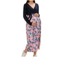 thumbnail image 2 of Dihao Dresses for Pregnant Women , Maternity Clothes Maxi Dress Women Long Sleeved V-Neck Dress With Floral Print Long Maternity High Waisted Skirt, 2 of 4