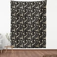 thumbnail image 4 of Ambesonne Art Nouveau Fabric by the Yard Upholstery, Mother Nature Blossoms, 2 Yards, Black and Ivory, 4 of 5