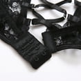 thumbnail image 2 of Gibobby Conjunto de lencería de encaje Conjuntos de Lencería Sexy para Mujer Brasier de Encaje Flores Sujetador Abierto Tanga G-String Thong Ropa Interior Pijama(Negro, CH), 2 of 5