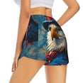 thumbnail image 3 of Bixox Women's Surreal Bald Eagle Gentleman pattern 2 in 1 Running Shorts - Lightweight Athletic Workout Gym Yoga Shorts Liner with Pockets - X-Large, 3 of 5