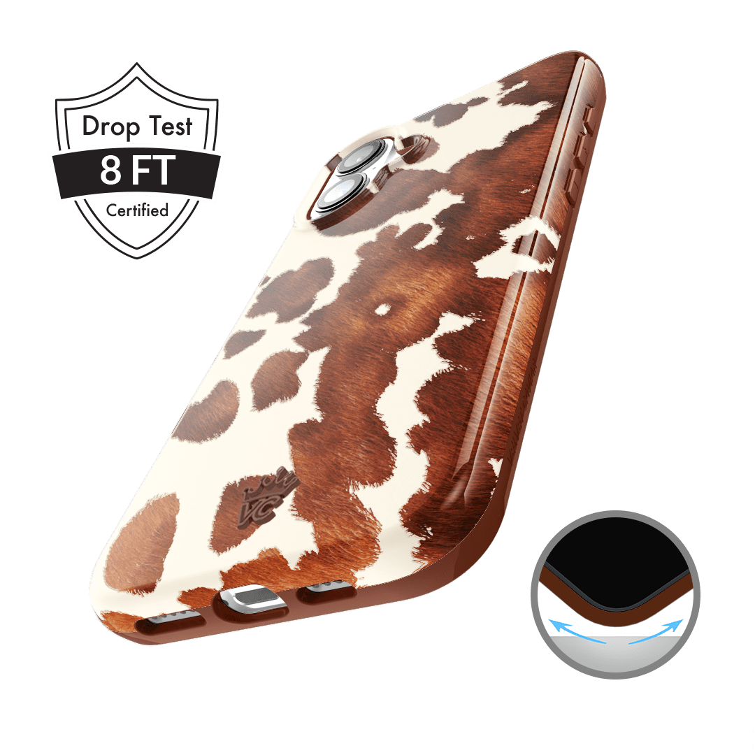VELVET CAVIAR for iPhone 16 Plus Case Cow Print - Compatible with MagSafe - Cute Protective Black Case for Women - Cocoa Cow