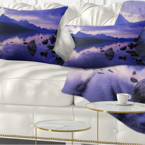 Designart Coniston Water in the Lake District - Landscape Printed Throw Pillow - 12x20