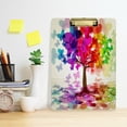 thumbnail image 6 of FMSHPON Butterfly Abstract Colorful Clipboard Hardboard Wood Nursing Clip Board and Pull for Standard A4 Letter 13x9 inches, 6 of 8