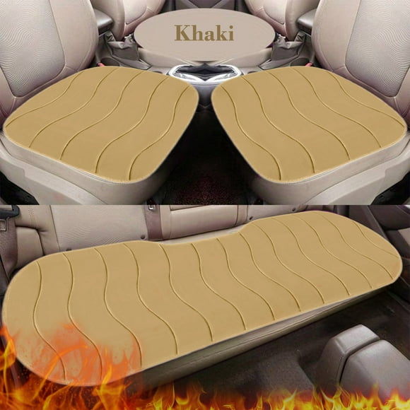 LSLJS 3Pcs Car Seat Cover Full Set Car Front Seat Covers and Rear Benches Cover Originals Winter Plush and Warm for Automotive SUV Truck and Van Full Size Winter Set