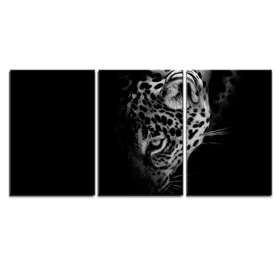 wall26 - 3 Piece Canvas Wall Art - Jaguar Portrait - Modern Home Art Stretched and Framed Ready to Hang - 16"x24"x3 Panels